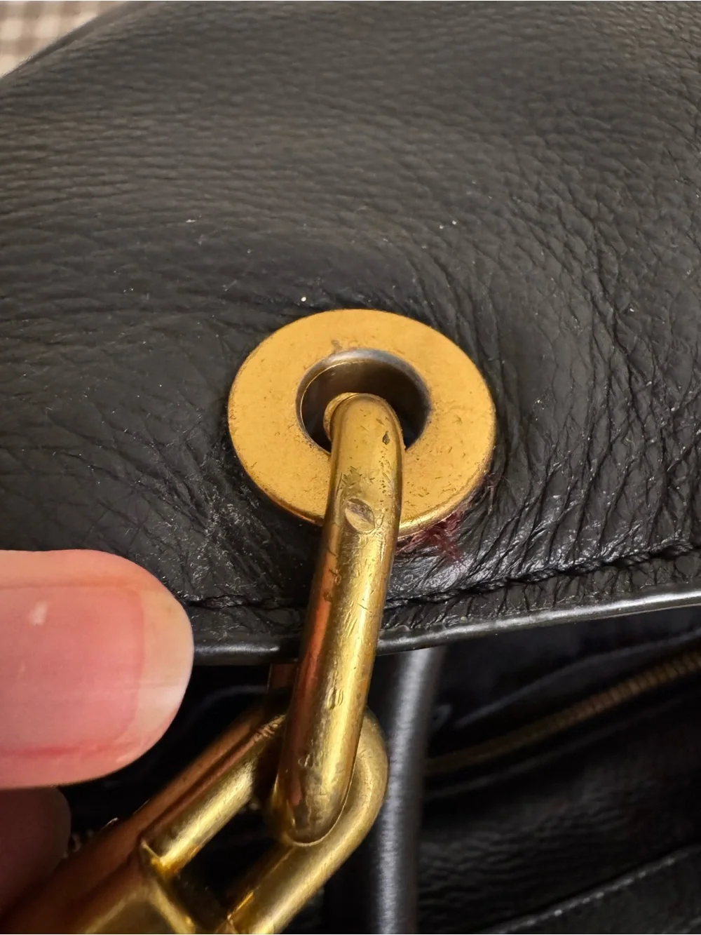 Marc by Marc Jacobs Black Leather Tote with Gold Hardware